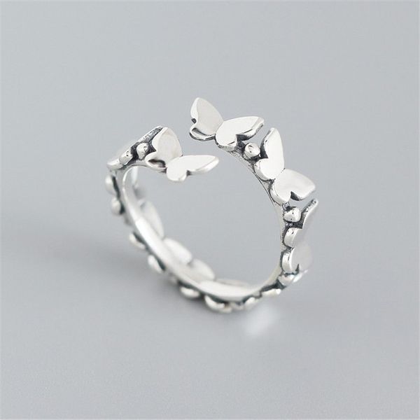 authentic 925 sterling silver butterfly rings for women vintage silver open size adjustable ring christmas party gifts, Black
authentic 925 sterling silver butterfly rings for women vintage silver open size adjustable ring christmas party gifts, Black
