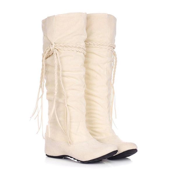 tassel pu leather suede womens shoes over the knee high boots internal height increase a66, Black
tassel pu leather suede womens shoes over the knee high boots internal height increase a66, Black