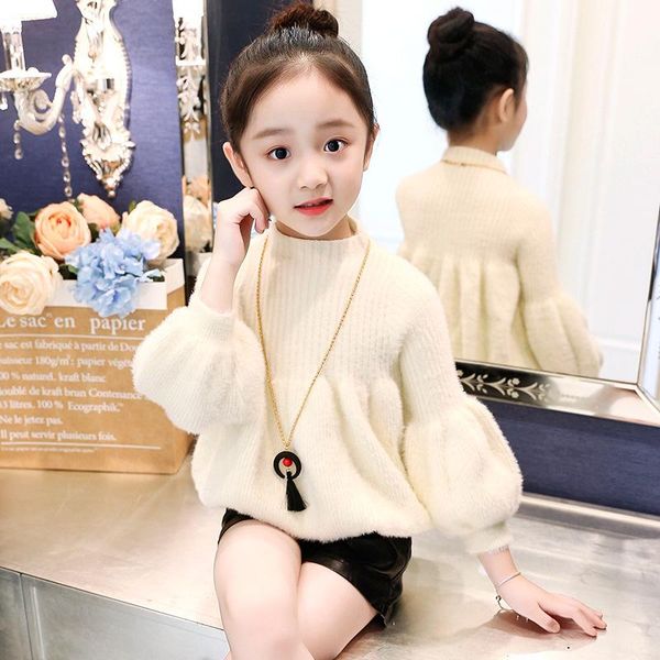 pullover girls' korean-style thick woolen skirt lantern sleeves solid color lady princess children's kids winter clothes, Blue
pullover girls' korean-style thick woolen skirt lantern sleeves solid color lady princess children's kids winter clothes, Blue