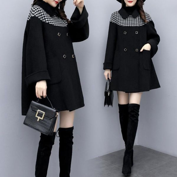 women's wool & blends winter women black loose houndstooth jacket warm coat autumn patchwork woolenovercoat casual outwear female fashi
women's wool & blends winter women black loose houndstooth jacket warm coat autumn patchwork woolenovercoat casual outwear female fashi