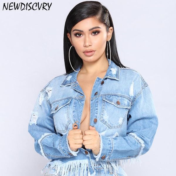 newdiscvry 2020 new style women chic short denim jacket women shredded denim jacket clothing, Black;brown
newdiscvry 2020 new style women chic short denim jacket women shredded denim jacket clothing, Black;brown