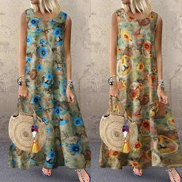 women's printed sundress zanzea 2020 stylish summer maxi dresses casual sleeveless vestidos female o neck tank robe plus size1, Black;gray
women's printed sundress zanzea 2020 stylish summer maxi dresses casual sleeveless vestidos female o neck tank robe plus size1, Black;gray