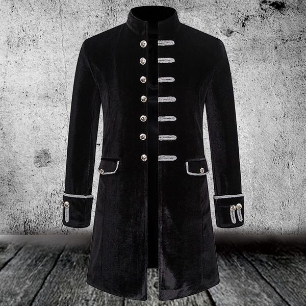 cysincos men trench coat steampunk blend jacket medieval costume men long sleeve gothic brocade jacket vintage stand collar coat1, Black
cysincos men trench coat steampunk blend jacket medieval costume men long sleeve gothic brocade jacket vintage stand collar coat1, Black