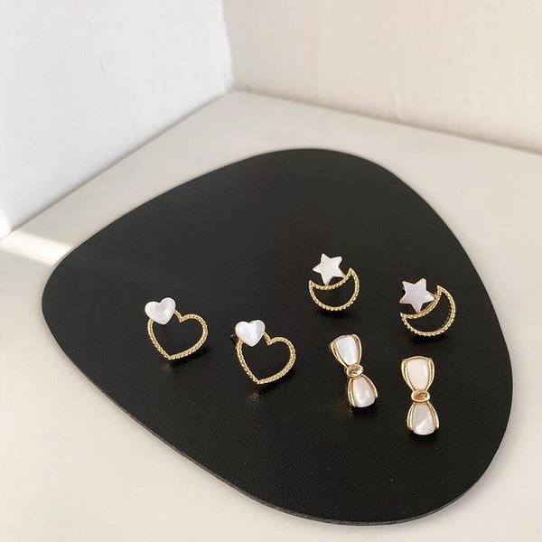 korean for women 2021 female simple temperament shell love heart star bowknot earings kolczyki, Silver
korean for women 2021 female simple temperament shell love heart star bowknot earings kolczyki, Silver