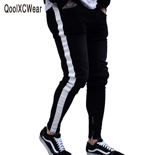 side striped skinny hip hop slim zipper men jeans fit brand biker style tight kg-116, Blue
side striped skinny hip hop slim zipper men jeans fit brand biker style tight kg-116, Blue