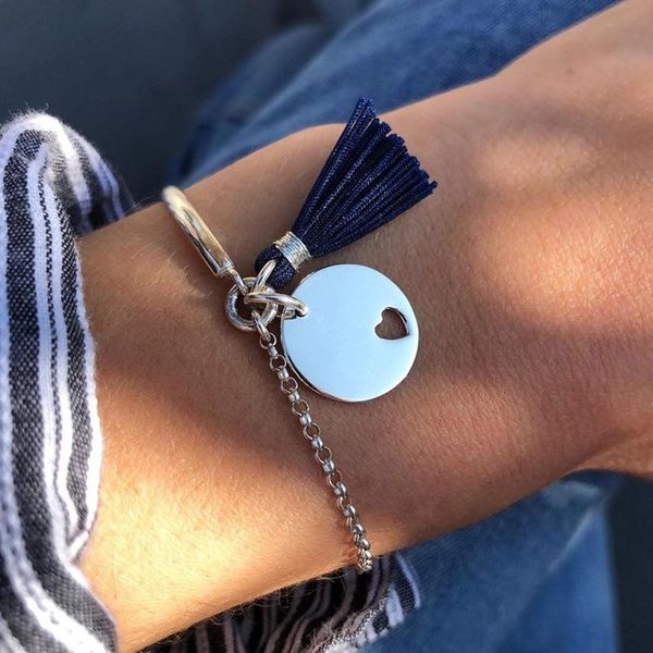 link, chain 1 pcs classic women silver color bracelets fashion round disc heart love tassel bracelet lady charm birthday jewelry, Black
link, chain 1 pcs classic women silver color bracelets fashion round disc heart love tassel bracelet lady charm birthday jewelry, Black