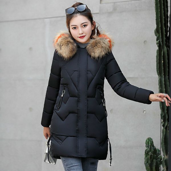 winter women's jacket down cotton padded parka big fur collar thick long coat women wadded parkas mujer 2020 kj712, Black
winter women's jacket down cotton padded parka big fur collar thick long coat women wadded parkas mujer 2020 kj712, Black