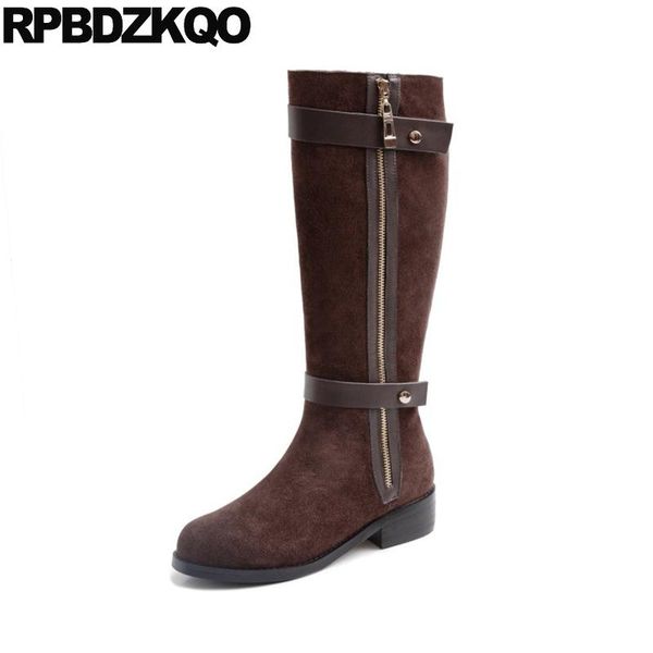 fashion knee high long block women chunky shoes autumn suede fall tall round toe winter side zip boots fur trend genuine leather, Black
fashion knee high long block women chunky shoes autumn suede fall tall round toe winter side zip boots fur trend genuine leather, Black