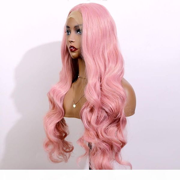 glueless lace front wigs rose pink synthetic wigs for women long wavy cosplay party wig middle parting, Black
glueless lace front wigs rose pink synthetic wigs for women long wavy cosplay party wig middle parting, Black