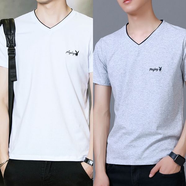 84e8w playboy men's korean style slim v-neck style youth short sleeve slim men's cotton korean base playboy shirt v-neck base shir, Blue
84e8w playboy men's korean style slim v-neck style youth short sleeve slim men's cotton korean base playboy shirt v-neck base shir, Blue