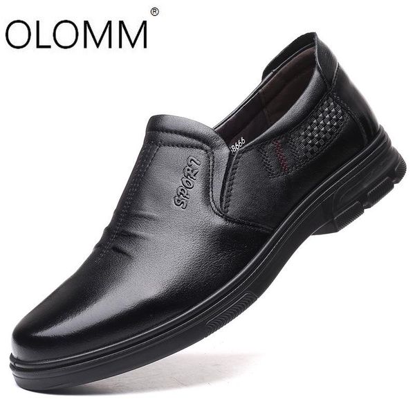 the new men's shoes first layer cowhide british casual leather shoes mens dress zapatos de hombre, Black