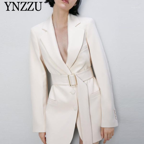2020 new arrival beige women blazer with belt lapel collar female suit slim office ladies jacket autumn spring ynzzu yo9711, White;black
2020 new arrival beige women blazer with belt lapel collar female suit slim office ladies jacket autumn spring ynzzu yo9711, White;black