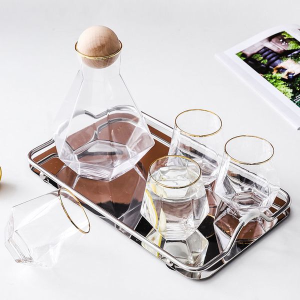 geometric hexagonal jug glass cup tray transparent juice jar home kitchen drinking set water bottle glasses cups q1222
geometric hexagonal jug glass cup tray transparent juice jar home kitchen drinking set water bottle glasses cups q1222
