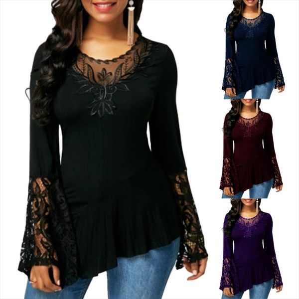 casual women autumn o neck long sleeve lace stitching irregular hem t shirt solid color tshirt women streetwear tee shirt summer, White
casual women autumn o neck long sleeve lace stitching irregular hem t shirt solid color tshirt women streetwear tee shirt summer, White