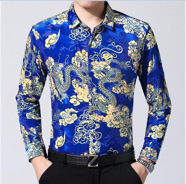 men's casual shirts man see through clothes autumn china dragon shirt long sleeve male gold velvet dress, White;black
men's casual shirts man see through clothes autumn china dragon shirt long sleeve male gold velvet dress, White;black