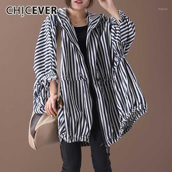 chicever 2020 autumn new pattern office lady style full sleeve loose vertical striped pattern drawstring hooded collar coat1, Black;brown
chicever 2020 autumn new pattern office lady style full sleeve loose vertical striped pattern drawstring hooded collar coat1, Black;brown
