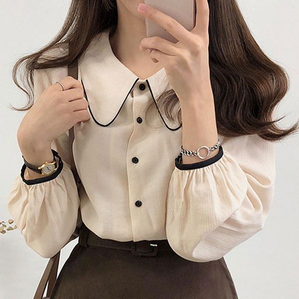 women chiffon blouses casual stand collar retro blouse long sleeve kawaii women clothing floral shirt women j4, White
women chiffon blouses casual stand collar retro blouse long sleeve kawaii women clothing floral shirt women j4, White