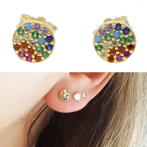 stud 2021 fine 925 sterling silver dainty delicate round charm small dots multi color gold rainbow cz earring for women1, Golden;silver
stud 2021 fine 925 sterling silver dainty delicate round charm small dots multi color gold rainbow cz earring for women1, Golden;silver