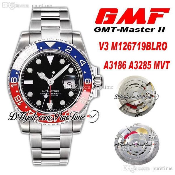 gmf v3 gmt ii a3186 a3285 automatic chronograph mens watch pepsi ceramic bezel black dial 904l ss bracelet edition ptrx 2021 puretime, Slivery;brown
gmf v3 gmt ii a3186 a3285 automatic chronograph mens watch pepsi ceramic bezel black dial 904l ss bracelet edition ptrx 2021 puretime, Slivery;brown
