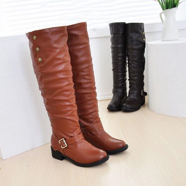 boots women ladies low-heeled shoes female buckle add cotton long tube knight pu leather warm m50#1, Black
boots women ladies low-heeled shoes female buckle add cotton long tube knight pu leather warm m50#1, Black