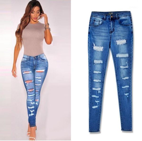 women's jeans hole skinny pants ripped female trousers pencil demim women jeans1, Blue
women's jeans hole skinny pants ripped female trousers pencil demim women jeans1, Blue