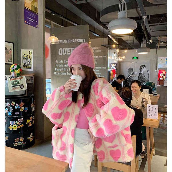 women's fur & faux heart print women jacket winter warm zipper hooded flannel parka harajuku lambswool sherpa streetwear loose hoodie c, Black
women's fur & faux heart print women jacket winter warm zipper hooded flannel parka harajuku lambswool sherpa streetwear loose hoodie c, Black