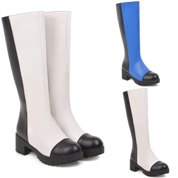 fashion knee boots women winter boots mixed color round toe zipper square heels vintage women botas feminina#y3, Black
fashion knee boots women winter boots mixed color round toe zipper square heels vintage women botas feminina#y3, Black