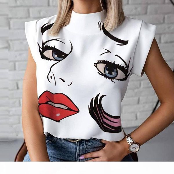 lips print blouse shirts 2020 summer casual stand neck pullovers ladies fashion cute eye short sleeve blusa women elegant, White
lips print blouse shirts 2020 summer casual stand neck pullovers ladies fashion cute eye short sleeve blusa women elegant, White