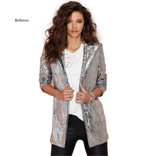 autumn women sequin blazers jacket gold bling silver black long sleeve elegant suit coat night club glitter shiny punk outwear, White;black
autumn women sequin blazers jacket gold bling silver black long sleeve elegant suit coat night club glitter shiny punk outwear, White;black