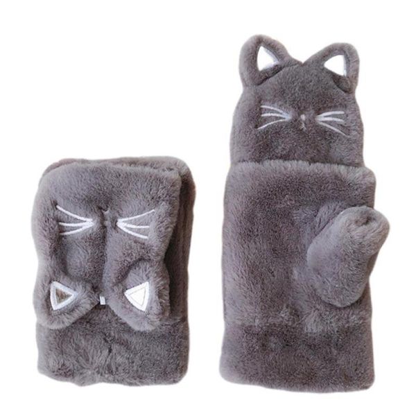 five fingers gloves winter women outdoor cartoon cats flip half finger thicken warm mittens soft plush short fingerless, Blue;gray
five fingers gloves winter women outdoor cartoon cats flip half finger thicken warm mittens soft plush short fingerless, Blue;gray