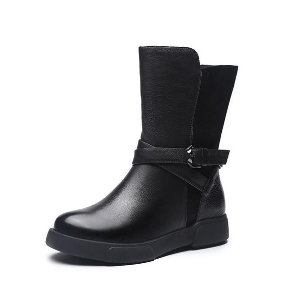 6002-1 new fashion casual women's shoes belt buckle martin boot soft bottom plus velvet handsome cowhide leather boots, Black
6002-1 new fashion casual women's shoes belt buckle martin boot soft bottom plus velvet handsome cowhide leather boots, Black