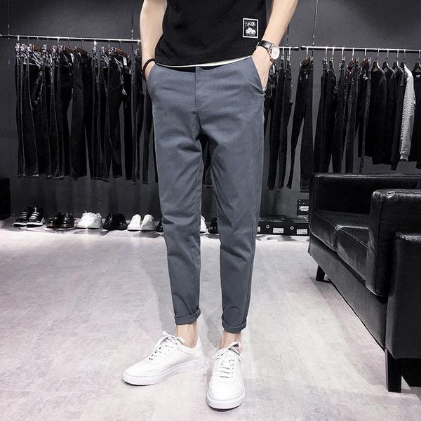 spring and autumn korean style pure color youth stretch slim fit all-match casual cotton pants ankle kg-584, Blue
spring and autumn korean style pure color youth stretch slim fit all-match casual cotton pants ankle kg-584, Blue