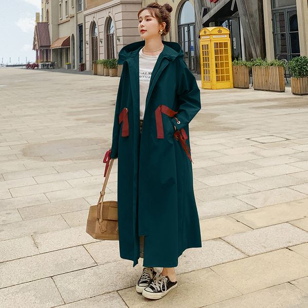 2021 new women's hooded sweater spring korean new loose sleeves long fashion casual seam trench coat 7z qktc, Black;brown
2021 new women's hooded sweater spring korean new loose sleeves long fashion casual seam trench coat 7z qktc, Black;brown