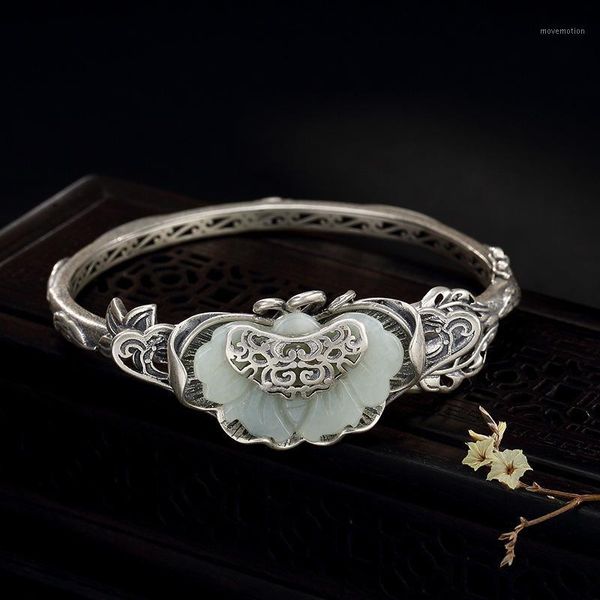 l&p real 925 sterling silver bangles vintage silver natural jade butterfly bracelet bangle for women ethnic retro fine jewelry1, Golden;silver
l&p real 925 sterling silver bangles vintage silver natural jade butterfly bracelet bangle for women ethnic retro fine jewelry1, Golden;silver