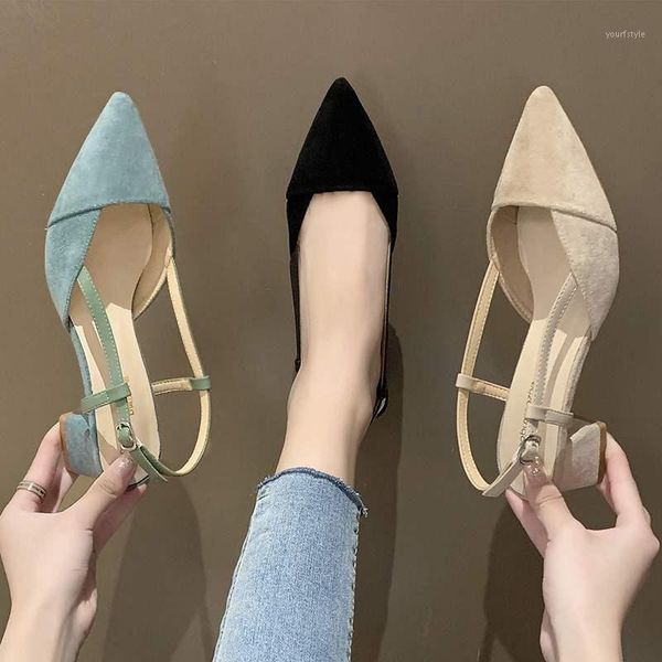 2020 new fairy style versatile bag head thick heel medium heel pointed shallow mouth summer one line high heeled shoes1, Black
2020 new fairy style versatile bag head thick heel medium heel pointed shallow mouth summer one line high heeled shoes1, Black