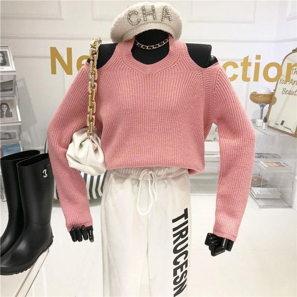off the shoulder pink v-neck sweater woman autumn/winter 2020 new sweet girl with long sleeve and necked sweater1, White;black
off the shoulder pink v-neck sweater woman autumn/winter 2020 new sweet girl with long sleeve and necked sweater1, White;black