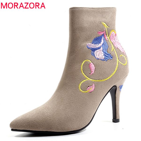 morazora 2020 cow suede leather ankle boots for women pointed toe autumn winter boots embroider high heels shoes 1026, Black
morazora 2020 cow suede leather ankle boots for women pointed toe autumn winter boots embroider high heels shoes 1026, Black