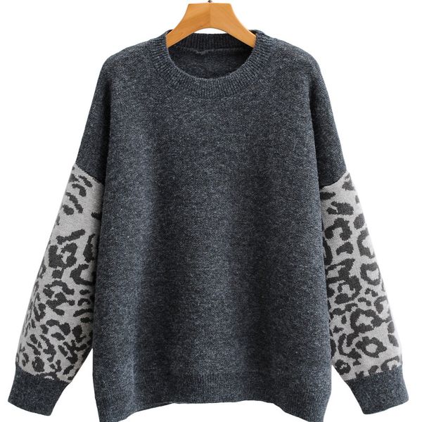 2021 new europe and the united states women's leopard splicing sleeve loose leisure knitting round collar pullovers ff202 es8h, Black;white
2021 new europe and the united states women's leopard splicing sleeve loose leisure knitting round collar pullovers ff202 es8h, Black;white