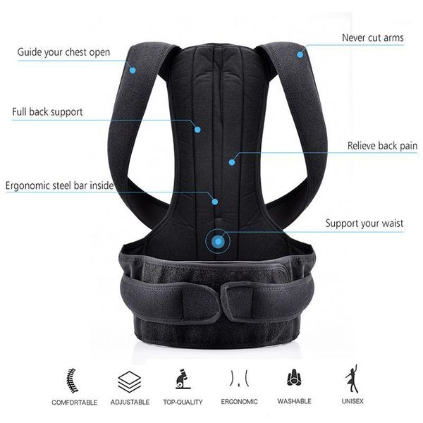 back support xs-4xl posture correction belt band with plate kyphosis protect waist shoulder1, Black;blue
back support xs-4xl posture correction belt band with plate kyphosis protect waist shoulder1, Black;blue