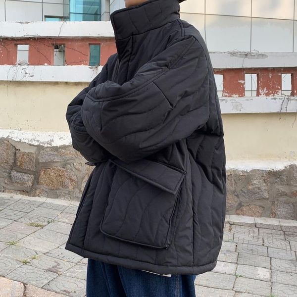men's down & parkas 2021 winter youth hong kong style solid color pattern stand-up collar cotton-padded jacket fashion casual top, Black
men's down & parkas 2021 winter youth hong kong style solid color pattern stand-up collar cotton-padded jacket fashion casual top, Black