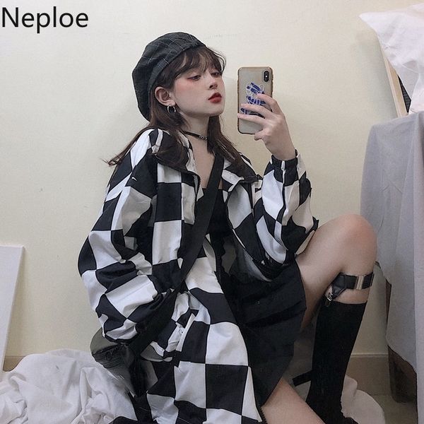 neploe autumn loose plaid lovers jackets casual turn down collar zipper denim jacket harajuku style open stich clothes 45505 201017, Black;brown
neploe autumn loose plaid lovers jackets casual turn down collar zipper denim jacket harajuku style open stich clothes 45505 201017, Black;brown