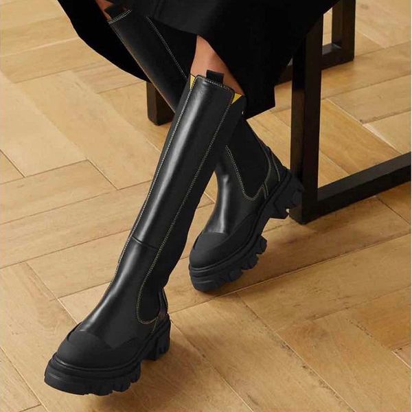 deat 2021 new spring and summer fashion casual single shoes boots women's round head thick bottom small under knee sh507, Black
deat 2021 new spring and summer fashion casual single shoes boots women's round head thick bottom small under knee sh507, Black