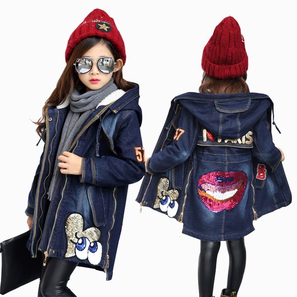 2020 new winter kids girls denim jacket children plus thick velvet jacket big virgin warm coat cotton hooded outwear for girl 0930, Blue;gray
2020 new winter kids girls denim jacket children plus thick velvet jacket big virgin warm coat cotton hooded outwear for girl 0930, Blue;gray