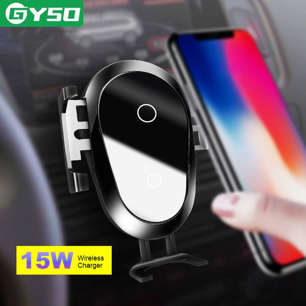 gyso qi automatic clamping 15w wireless charger car holder smart infrared sensor air vent mount mobile phone stand hold
gyso qi automatic clamping 15w wireless charger car holder smart infrared sensor air vent mount mobile phone stand hold