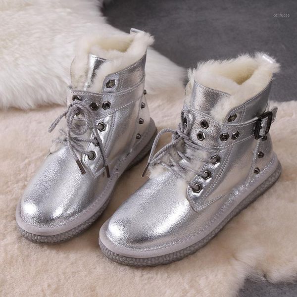 boots new women's wool snow boots genuine sheep fur fashion waterproof leather rivet lace-up non-slip flat women1, Black
boots new women's wool snow boots genuine sheep fur fashion waterproof leather rivet lace-up non-slip flat women1, Black