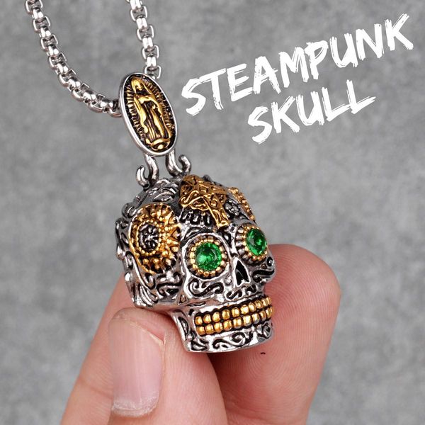 steampunk skull cross gothic men necklaces pendants chain for boyfriend male stainless steel jewelry creativity gift wholesale wmtpsx, Bronze;silver
steampunk skull cross gothic men necklaces pendants chain for boyfriend male stainless steel jewelry creativity gift wholesale wmtpsx, Bronze;silver