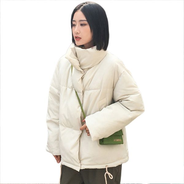 2021 newcollar winter women coat female oversize padded thick cotton short outwear warm autumn kj77, Black 
2021 newcollar winter women coat female oversize padded thick cotton short outwear warm autumn kj77, Black