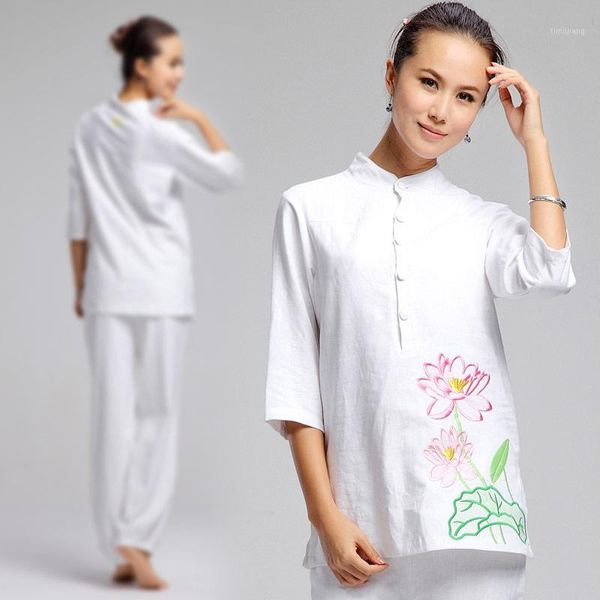 women yoga tai chi kungfu set linen loose embroid sweatshirt+pant jogger fitness workout csaual meditation outfit set activewear1, White;red
women yoga tai chi kungfu set linen loose embroid sweatshirt+pant jogger fitness workout csaual meditation outfit set activewear1, White;red