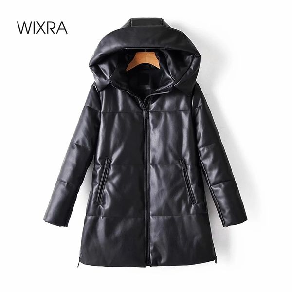 wixra solid pu leather cotton jacket hooded women's fashion leather long coats ladies waterproof thick jackets female winter 201020, Black
wixra solid pu leather cotton jacket hooded women's fashion leather long coats ladies waterproof thick jackets female winter 201020, Black