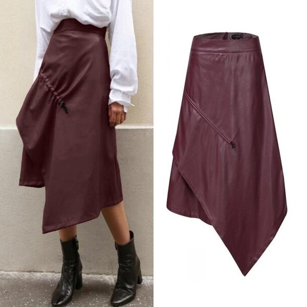 women's pu leather vestidos zanzea elegant asymmetrical skirts casual high waist midi sundress female zip robe skirt oversized, Black
women's pu leather vestidos zanzea elegant asymmetrical skirts casual high waist midi sundress female zip robe skirt oversized, Black